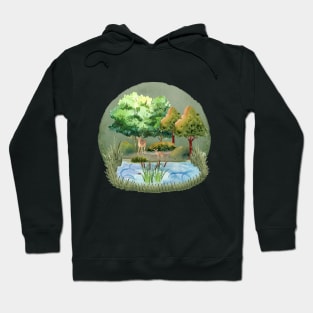 Lake in the forest Hoodie